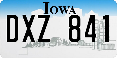 IA license plate DXZ841