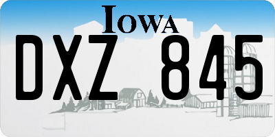 IA license plate DXZ845