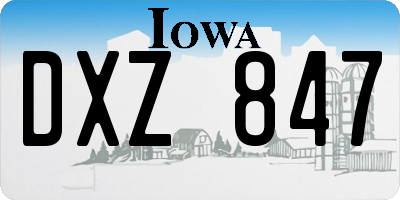 IA license plate DXZ847