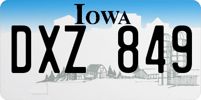 IA license plate DXZ849