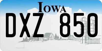 IA license plate DXZ850