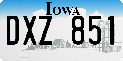 IA license plate DXZ851