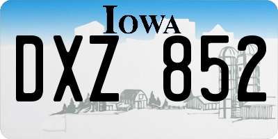 IA license plate DXZ852