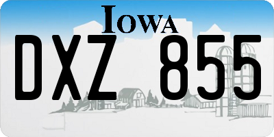 IA license plate DXZ855