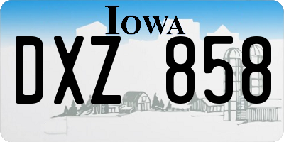 IA license plate DXZ858