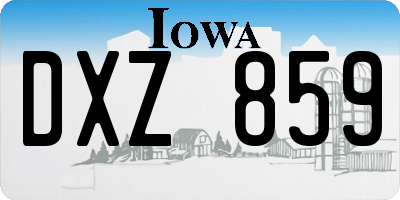 IA license plate DXZ859