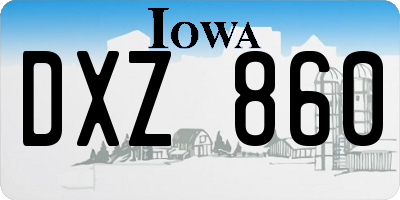IA license plate DXZ860