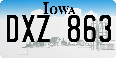 IA license plate DXZ863