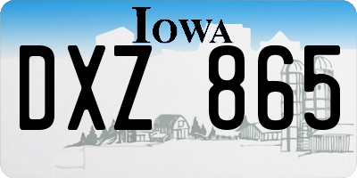 IA license plate DXZ865