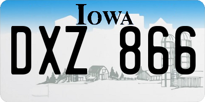 IA license plate DXZ866