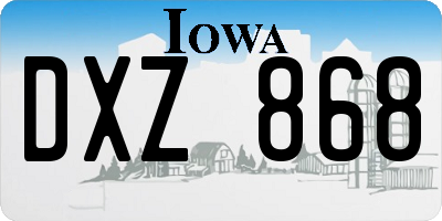 IA license plate DXZ868