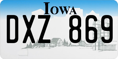 IA license plate DXZ869