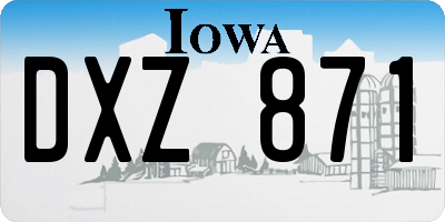 IA license plate DXZ871