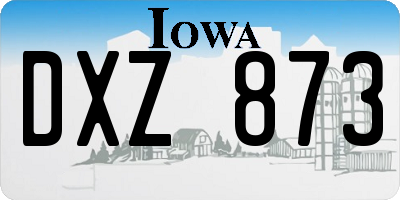 IA license plate DXZ873