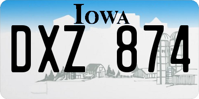 IA license plate DXZ874