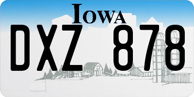 IA license plate DXZ878