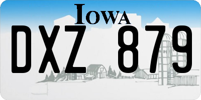 IA license plate DXZ879
