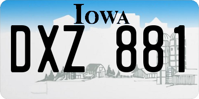 IA license plate DXZ881