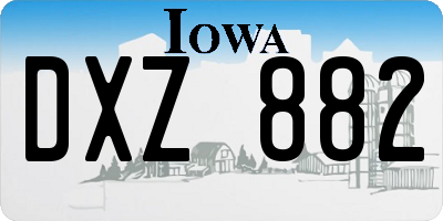IA license plate DXZ882