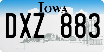 IA license plate DXZ883