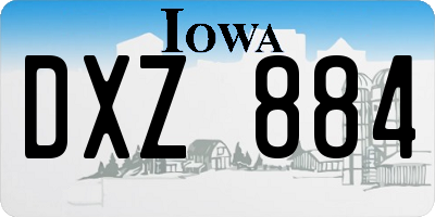 IA license plate DXZ884