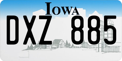 IA license plate DXZ885