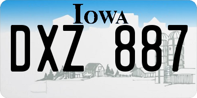 IA license plate DXZ887