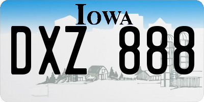 IA license plate DXZ888