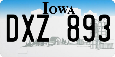 IA license plate DXZ893