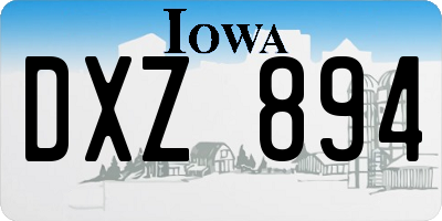 IA license plate DXZ894