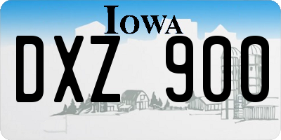 IA license plate DXZ900