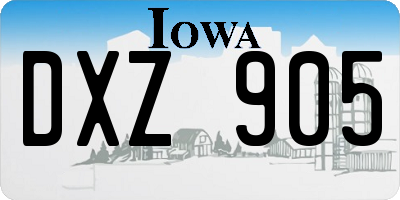 IA license plate DXZ905