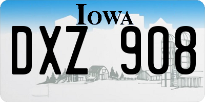 IA license plate DXZ908