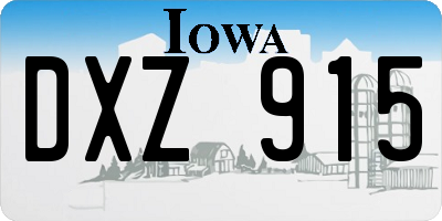 IA license plate DXZ915