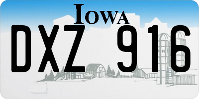 IA license plate DXZ916