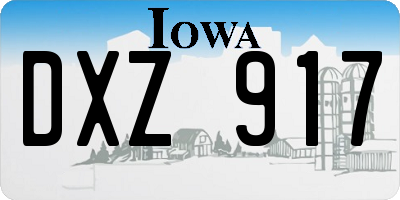 IA license plate DXZ917
