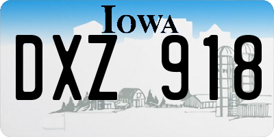 IA license plate DXZ918