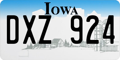 IA license plate DXZ924