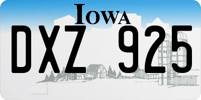 IA license plate DXZ925