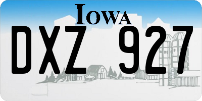 IA license plate DXZ927