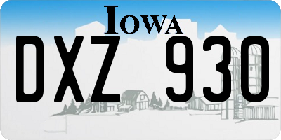 IA license plate DXZ930