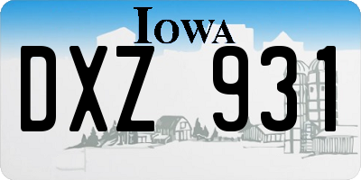 IA license plate DXZ931