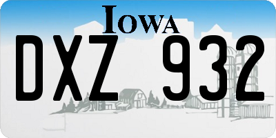 IA license plate DXZ932