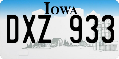 IA license plate DXZ933