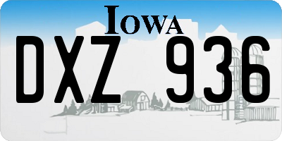 IA license plate DXZ936
