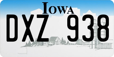 IA license plate DXZ938