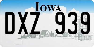 IA license plate DXZ939
