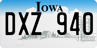 IA license plate DXZ940