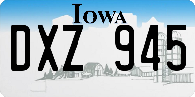 IA license plate DXZ945