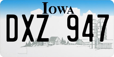 IA license plate DXZ947